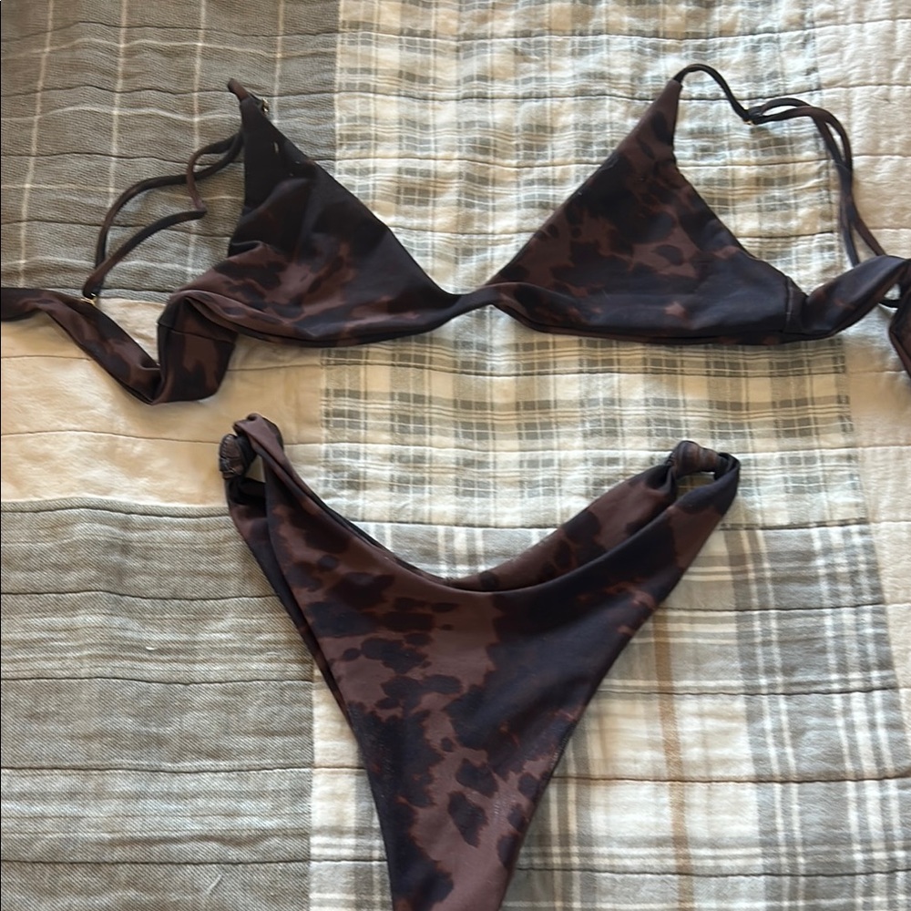 Skatie Brown Tie-Dye Bikini Set
